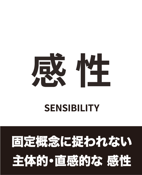 感性 固定概念にとらわれない主体的・直感的な 感性