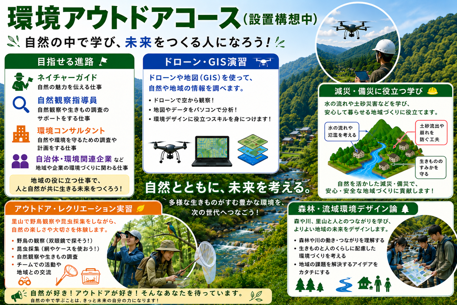 2027年度より新コース「環境アウトドアコース」を開設します