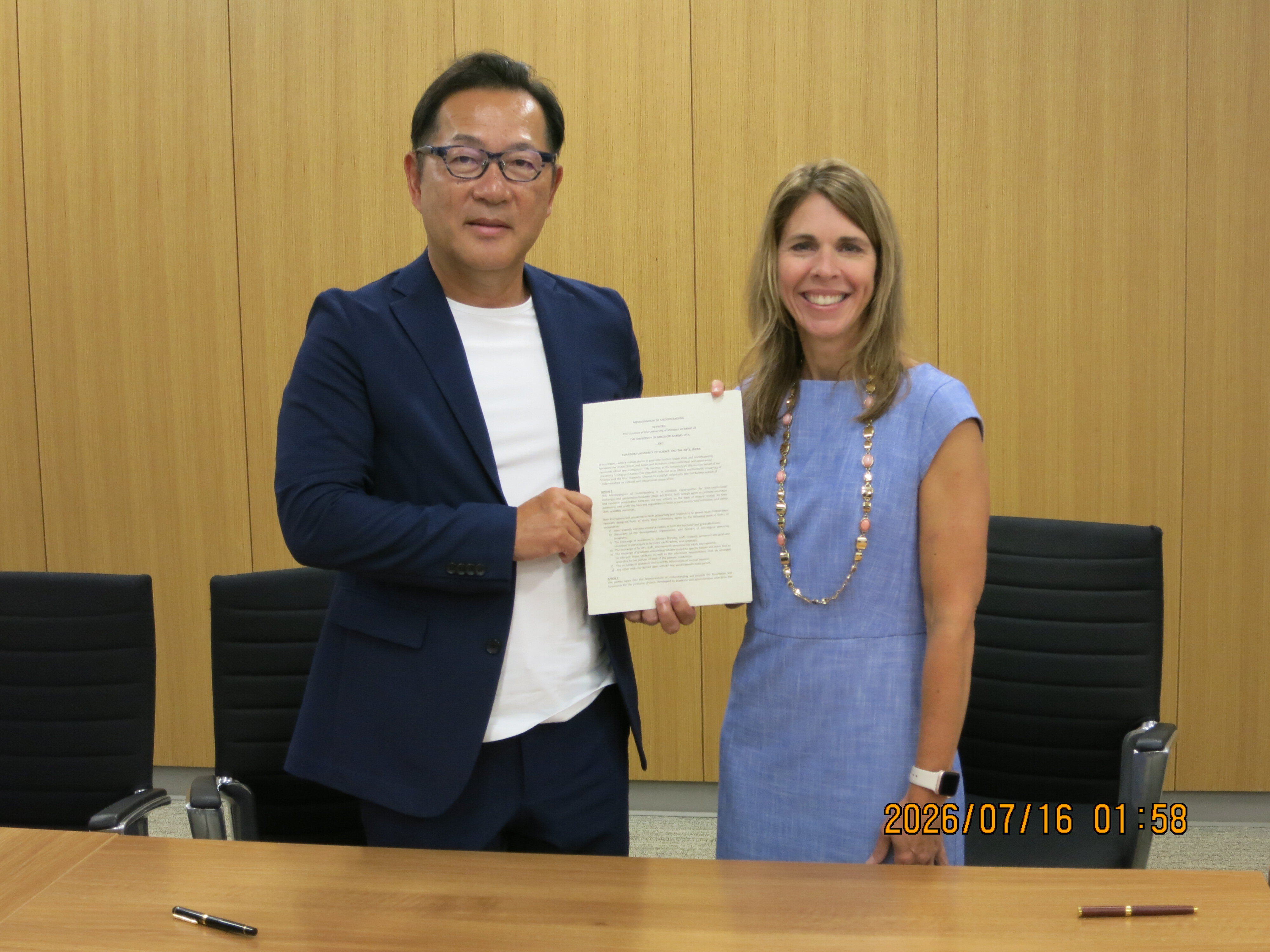 倉敷芸術科学大学とミズーリ州立大学カンザスシティ校が大学間交流協定を締結